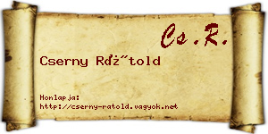 Cserny Rátold névjegykártya